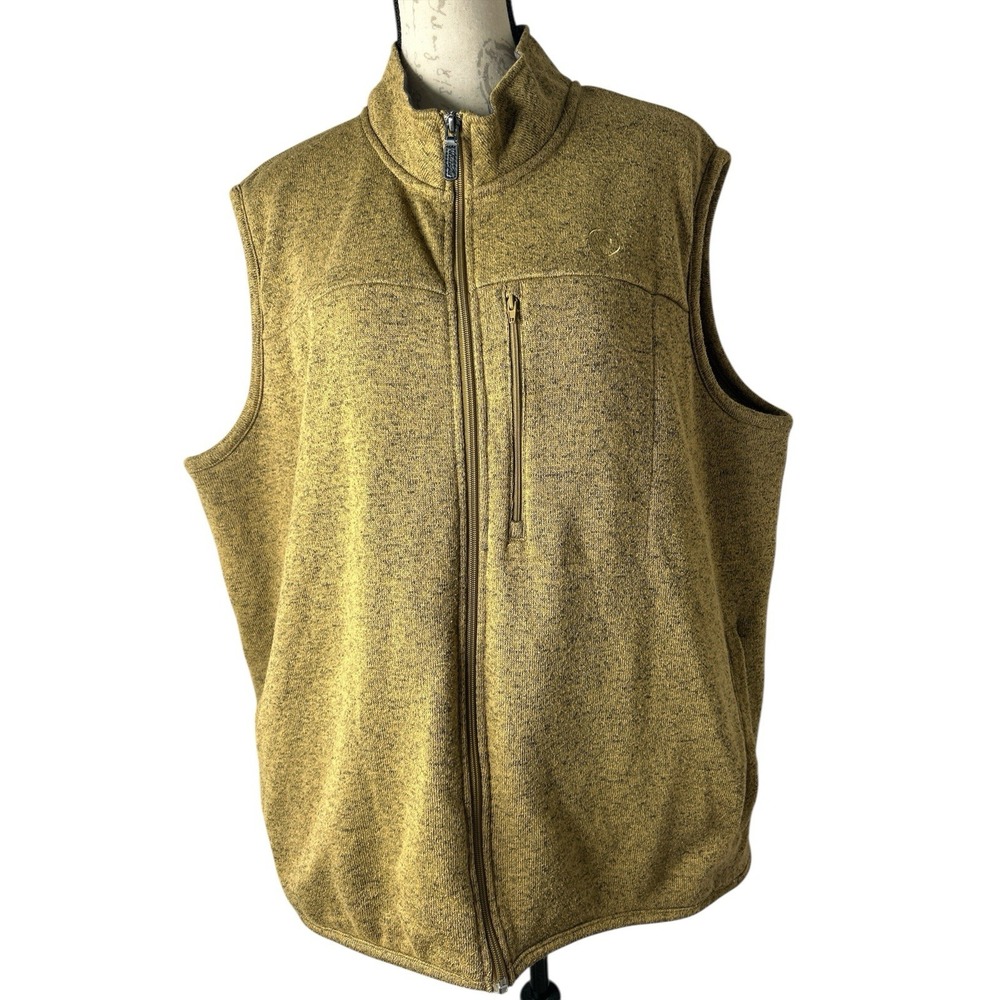 Wrangler Vest Mens Greenish/Brown‎ 2XL Full Zip Fleece Lined Outdoor Casual